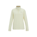 Front view of the cream Regatta half-zip fleece with high collar, half zip and embroidered chest logo.