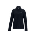 Front view of the navy Regatta half-zip fleece with high collar, half zip and embroidered chest logo.