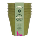 Haxnicks 3 Compostable Bamboo Plant Pots Pack of 5  Sage Green