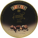 Baileys Chocolate Collection round tin featuring assorted chocolates made with Baileys Original Irish Cream.