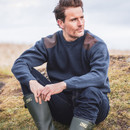 Hoggs of Fife Men's Melrose Hunting Pullover Jumper - Marled Navy