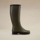 Side view of a Le Chameau women’s Giverny green rubber wellington boot showing its streamlined tall-leg design.
