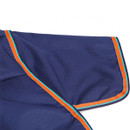 Close-up of the integrated neck on the Tempest Original 100g combo turnout rug with contrast binding.