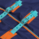 Adjustable buckle chest straps on the Tempest Original 100g combo turnout rug for a secure fit.