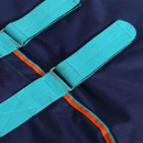 Adjustable cross surcingles on the Tempest Original turnout rug, designed to keep the rug in place.