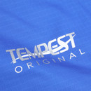 Shires Tempest Original logo printed on waterproof royal blue turnout rug fabric