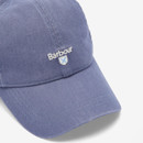 A close up of the Barbour logo on a cap