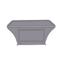 A simple digital drawing of an adjustable table with a cover over it