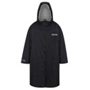 The front of a black waterproof changing robe.