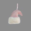 Pink Velvet Hat Decoration on a grey background