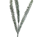 Artificial glitter foliage spray featuring three elegant green stems with shimmering glitter finish, perfect for festive centrepieces, Christmas decorations and seasonal displays.