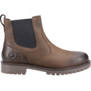Brown leather Chelsea boot with a dark elastic side panel and rugged sole. The boot has a loop at the back for easy pulling, giving a classic, sturdy feel.