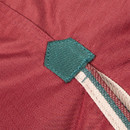 A close up view of the rug's seams.