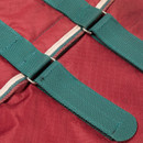 A close up view of the rug's straps.