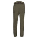 Dark green trousers with a brown belt, seen from the back. Features include buttoned pockets and a rugged, casual style, conveying a classic outdoor feel. Dark green trousers with a brown belt, seen from the back. Features include buttoned pockets and a rugged, casual style, conveying a classic outdoor feel.