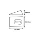 Technical illustration showing dimensions of a Nordrok tent (H 950mm, L 3150mm, W 2400mm).
