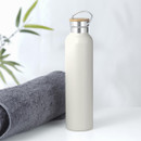 Natural Life Stainless Steel Bottle with Bamboo Lid, Stone - 750ml