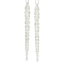 Two elegant acrylic icicle ornaments on a white background.