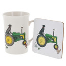 Field & Farm Mug & Coaster Set - Labrador & Green Tractor