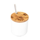 Selbrae House Bee Oak & Ceramic Jar & Spoon Set