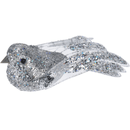 Silver Decorative Bird on a white background