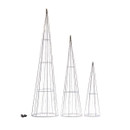A set of three cones on a white background