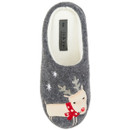 Jo & Joe Women's Reindeer Mule Slippers - Grey
