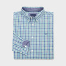Crew Clothing Men's James Washed Poplin Check Shirt - Indigo/Sand/Trellis