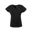 Front view of the black Dare 2b V-neck sports T-shirt on a white background.