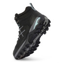 A black walking boots with blue accents