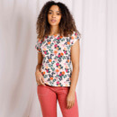 Weird Fish Women's Paw Paw Printed T-shirt - Cantaloupe