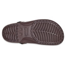 The image shows the sole of a brown sandal, featuring detailed tread patterns and grooves for grip. The brand name is embossed in the center. The image shows the sole of a brown sandal, featuring detailed tread patterns and grooves for grip. The brand name is embossed in the center.