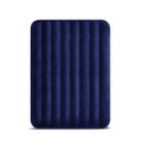 Top-down view of a dark blue inflatable airbed with evenly spaced ribbed air chambers.
