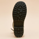 Underside of a green Joules Wellington boot showing thick tread pattern for grip and durability.