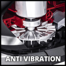 Close-up of the Einhell multi-sander anti-vibration mechanism designed to reduce vibration during use.