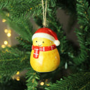 A view of a Christmas potato hanging decoration on a Christmas tree