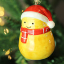 A view of a Christmas potato hanging decoration on a Christmas tree
