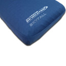 Close-up of a blue outdoor camping pillow featuring "Outdoor Revolution Skyfall" logo in white lettering.