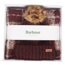 Barbour Women's Saltburn Beanie & Tartan Scarf Gift Set - Cabernet