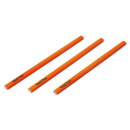 Three orange carpenter pencils are arranged diagonally on a white background. Each pencil has "TACTIX" printed in black, creating a neat and organized appearance.