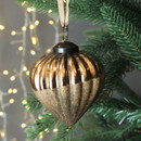 Brown Glass Tree Decoration - 8cm