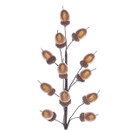 Close up of a Gold Acorn Spray on a white background