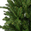 Close-up of realistic artificial Christmas tree branches with layered green pine needles, creating a natural evergreen appearance.