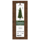 Retail packaging for a slim artificial Christmas tree, highlighting its realistic evergreen foliage, narrow shape and convenient setup.