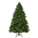 Unlit artificial Christmas tree with a traditional full shape, dense branch coverage and sturdy metal stand for seasonal decorating.