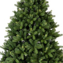 Detailed view of dense artificial pine branches with realistic green needles, designed to replicate the look of a natural Christmas tree.
