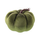 A medium-sized green pumpkin with a wood effect stem.