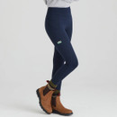 A front view of a navy pair of Ridgeline women's infinity leggings.