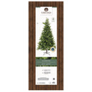 Retail packaging for a 240cm artificial Christmas tree, highlighting its realistic design, full shape and easy assembly.