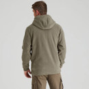 Rear view of the smokey olive Ridgeline Ballistic hoodie.